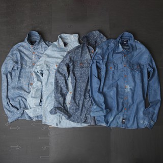 Sơ mi denim zara 1975 vải giặt ảnh thất