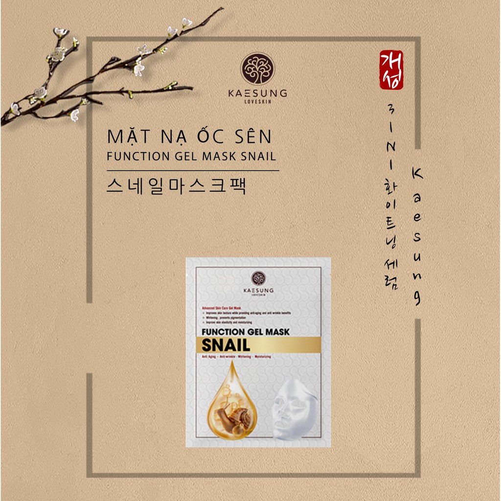 Mặt Nạ Ốc Sên Function Gel Mask Snail Kaesung – Giúp tái tạo da, giúp da căng mịn trắng hồng