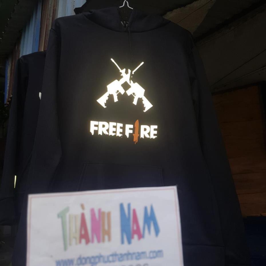 SP BÁN CHẠY -  NEW- áo hoodie freefire phản quang, áo hoodie game free fire phản quang - MUA NGAY  / co size trẻ em