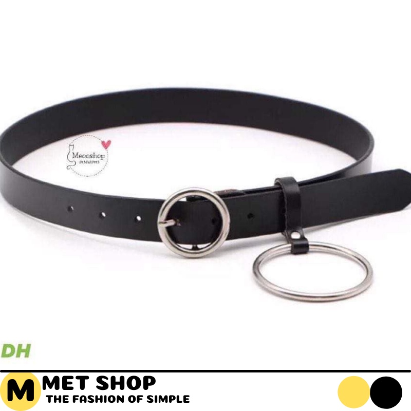 Dây thắt lưng Nữ Nam Unisex MẶT tròn ulzzang to vừa 3.2cm- Dây nịt Nam Nữ da mặt vuông Tròn thời trang Nam nữ Hàn
