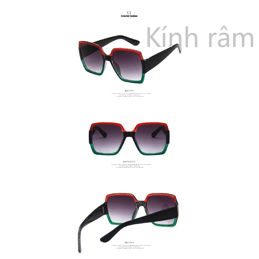 Kính râm gọng vuông phong cách cổ điển cho nữ