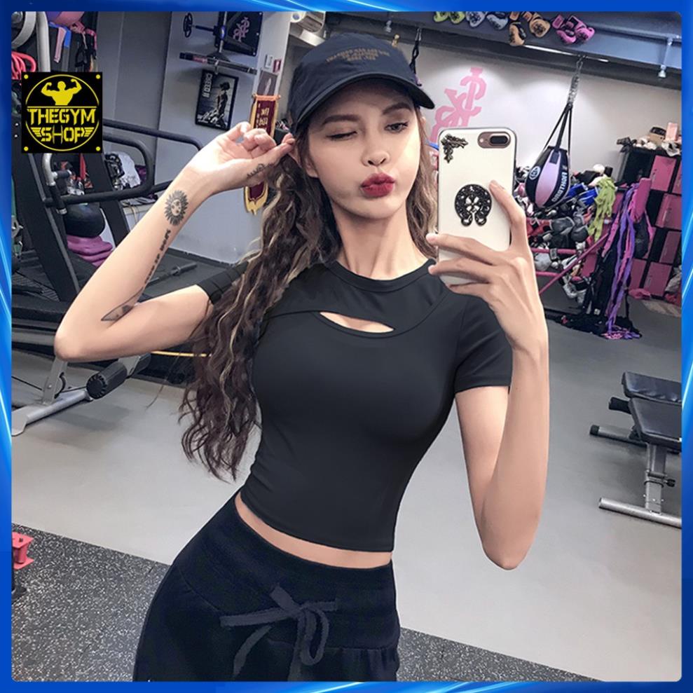 Áo tập gym yoga nữ AMIN AM028 dáng croptop gợi cảm, vải cao cấp thông thoáng co dãn 4 chiều thấm hút mồ hôi ⚡