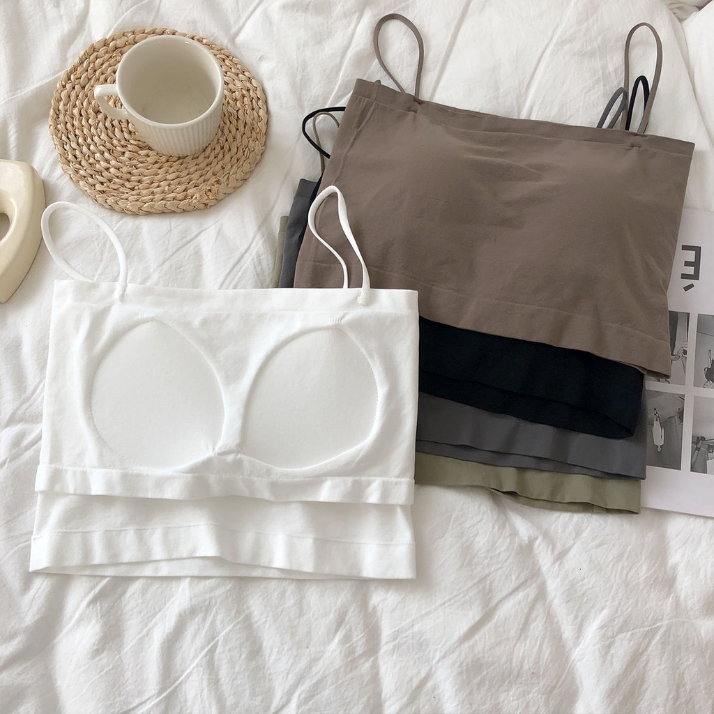 Áo Bra Hai Dây Có Mút Đệm Dáng Ngắn Thời Trang Quyến Rũ Cho Nữ