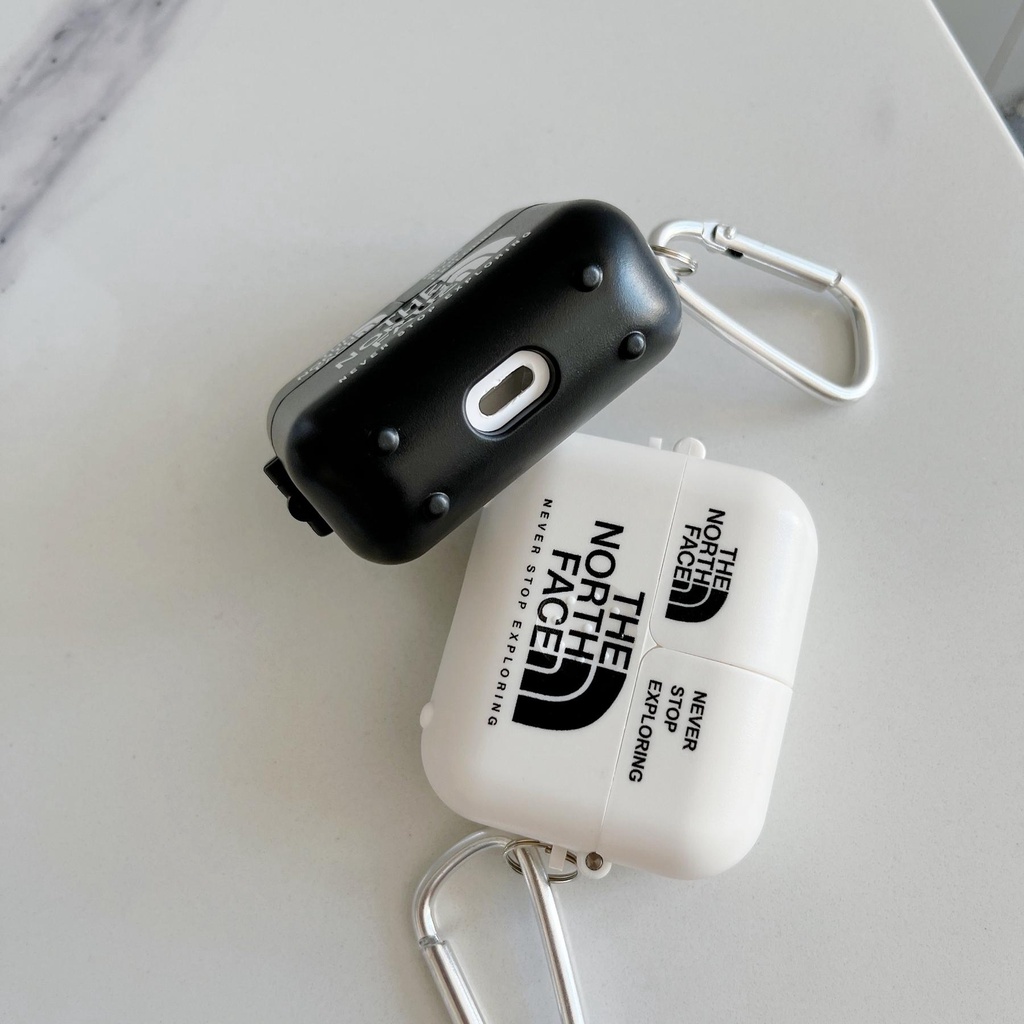 Vỏ Bảo Vệ Hộp Sạc Tai Nghe Bluetooth AirPods 1 2 pro 3 2021 gen3 Bằng Silicon Họa Tiết Trắng Đen Đơn Giản Kèm Móc Treo Tiện Dụng