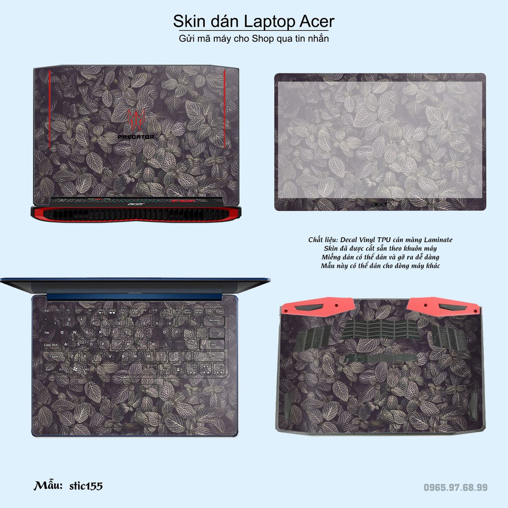 Skin dán Laptop Acer in hình Hoa văn sticker _nhiều mẫu 26 (inbox mã máy cho Shop)