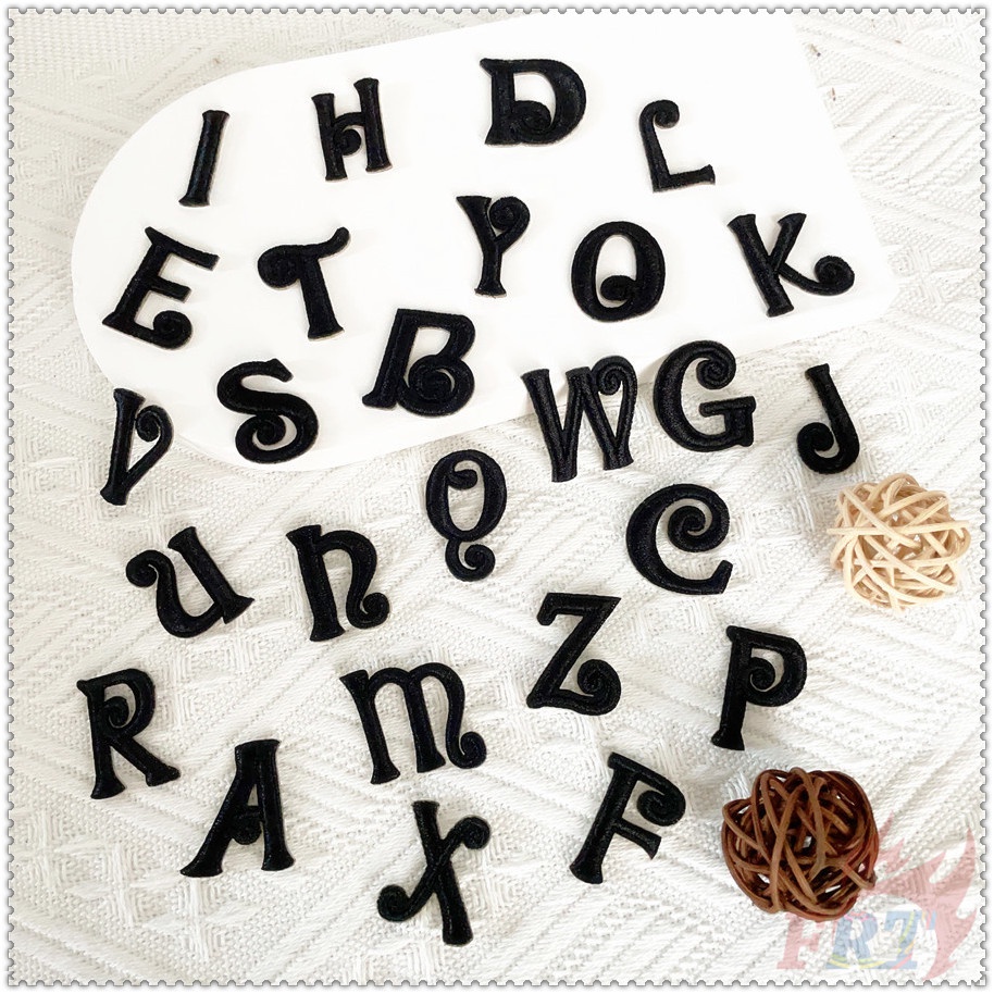 ☸ Miếng Dán Chữ Màu Đen Tự Dính Chất Lượng Cao ☸ 1 Sticker Ủi Thêu Hình Huy Hiệu