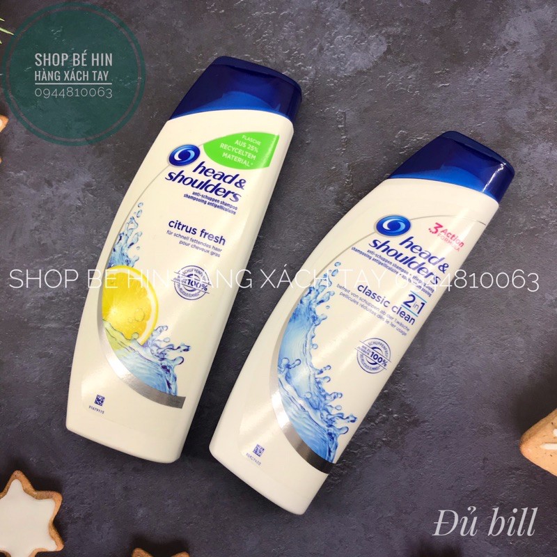 Dầu gội Head and Shoulders Đức CHUẨN, head and shoulder sạch gầu hết ngứa, không khô tóc