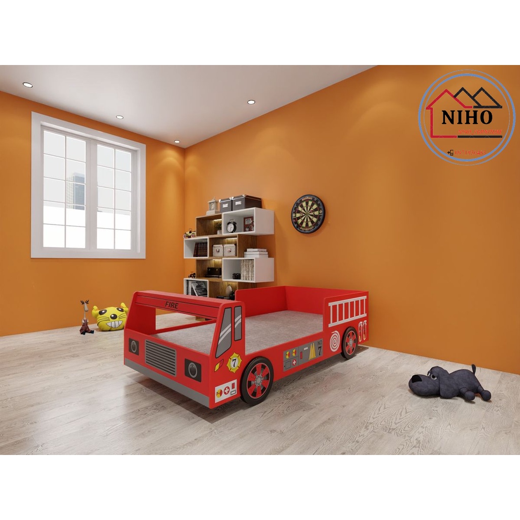 Giường ngủ oto NIHO thiết kế xe cứu hoả cho bé NH22KB31 chắc chắn, an toàn, độc đáo💕FREESHIP💕
