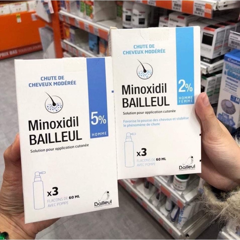 Xịt minoxidil 2% và 5% Bailleu chính hãng Date 2025