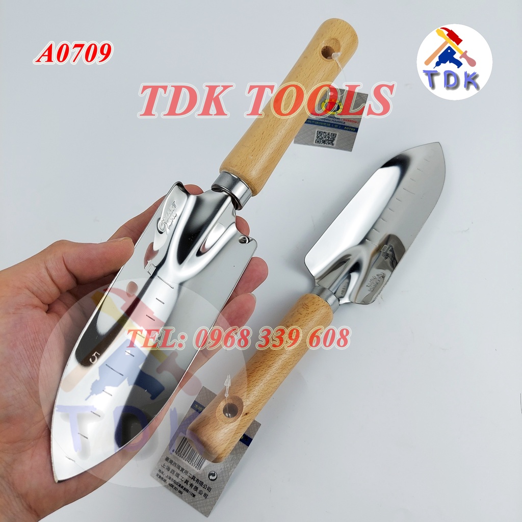 Xẻng làm vườn inox chống gỉ, xẻng trồng cây, xẻng đào đất C-mart A0708 / A0709