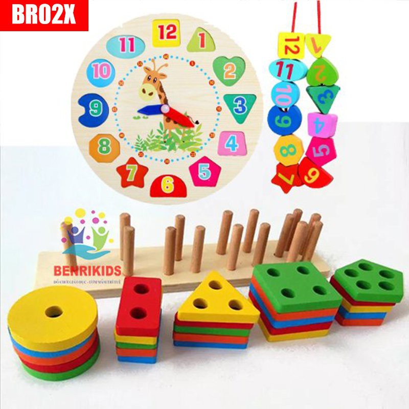 Đồ Chơi Giáo Cụ Montessori 7 Món Bằng Gỗ Cho Bé Phát Triển Trí Tuệ Và Rèn Luyện Các Kỹ Năng Cơ Bản Sớm