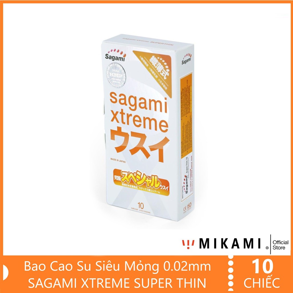 Bao Cao Su Sagami Super Xtreme Siêu Mỏng Chính Hãng Xuất Xứ Nhật Bản Hộp 10c cao cấp