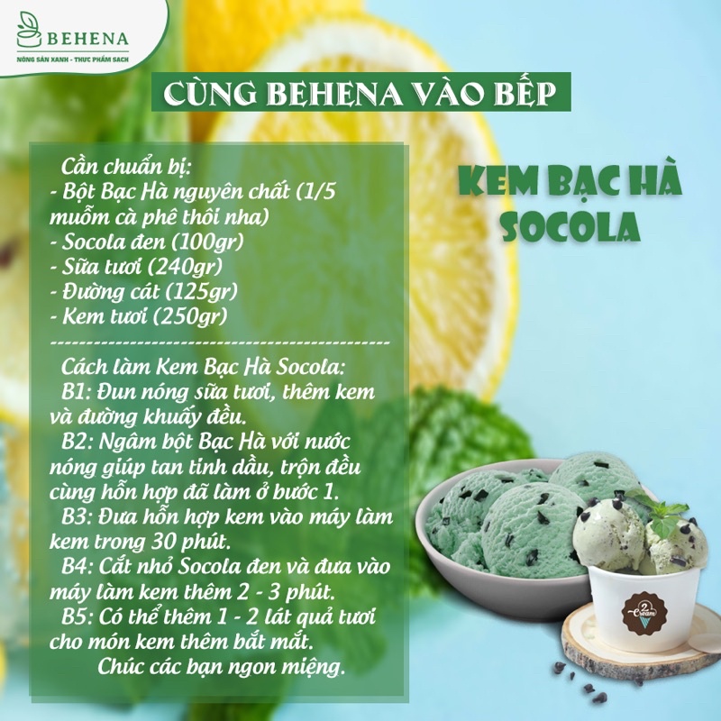 Bột bạc hà nguyên chất Behena hộp 50gr
