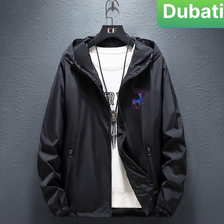 ÁO KHOÁC DÙ NHẸ BOMBER NAM NỮ ĐEN CON NAI ĐA NĂNG 2 LỚP CHỐNG NẮNG 2 TÚI CÓ DÂY KÉO SANG CHẢNH MỚI - DUBATI FASHION