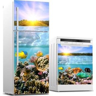 Miếng Dán Tủ Lạnh 3D Chất Liệu Decal Bóc Dán - Chống Thấm Nước – Phù Hợp Mọi Loại Tủ - Cá 122