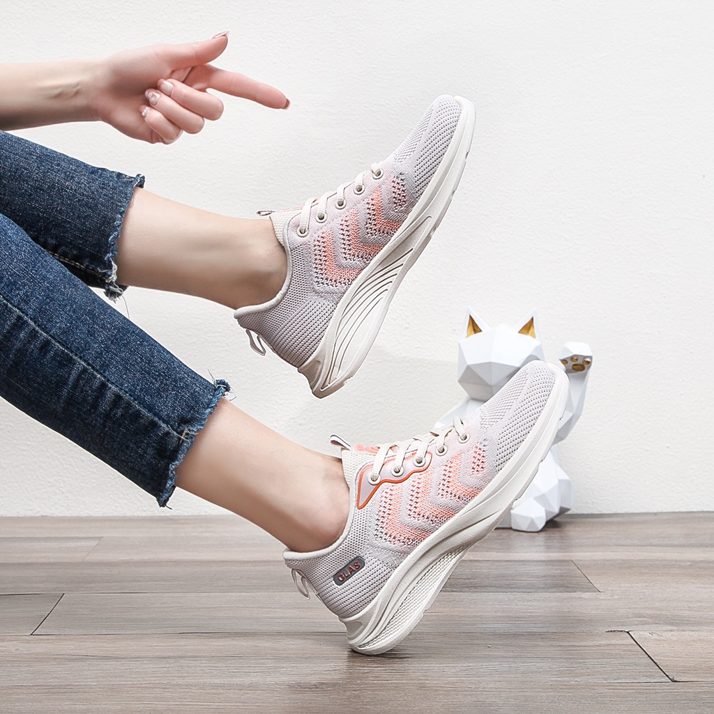 Giày Thể Thao Nữ Cao Cấp Độn Đế Sneaker Êm Nhẹ Thoáng Khí GL807