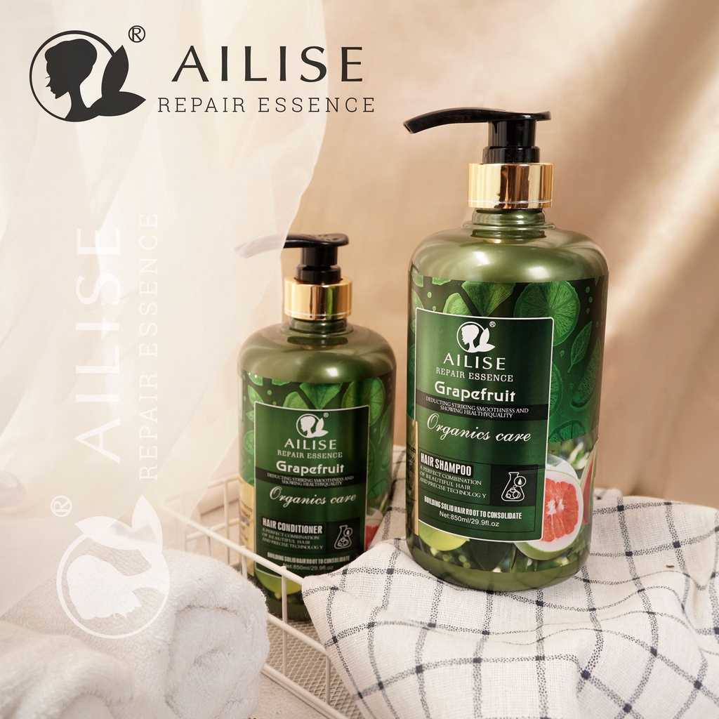 Dầu gội xả phục hồi chống rụng, kích mọc tóc tinh chất bưởi AILISE Grapefruit 850ML chính hãng