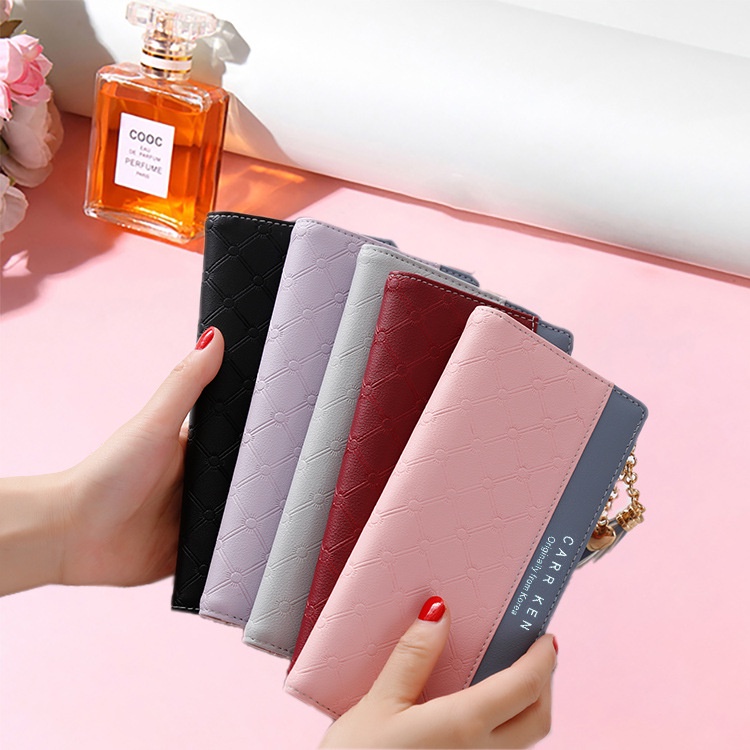 Ví Dài Nhiều Ngăn Đựng Thẻ Có Khóa Kéo Phong Cách Hàn Quốc Thời Trang 2022 Dành Cho Nữ