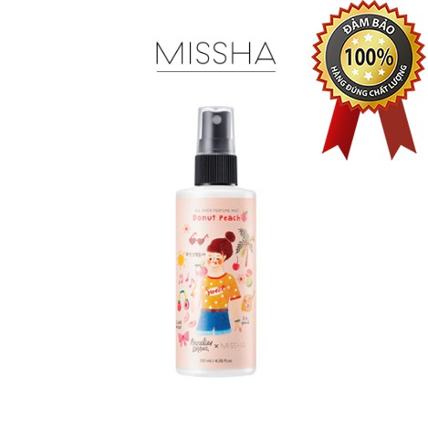 Xịt Khoáng Hương Nước Hoa [Missha] All Over Perfume Mist #Donut Peach 120ml