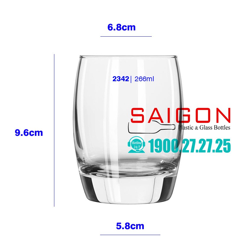 Ly Thủy Tinh Endessa Rocks 207ml , 266ml | Thủy Tinh Cao Cấp , Tùy Chọn Dung tích
