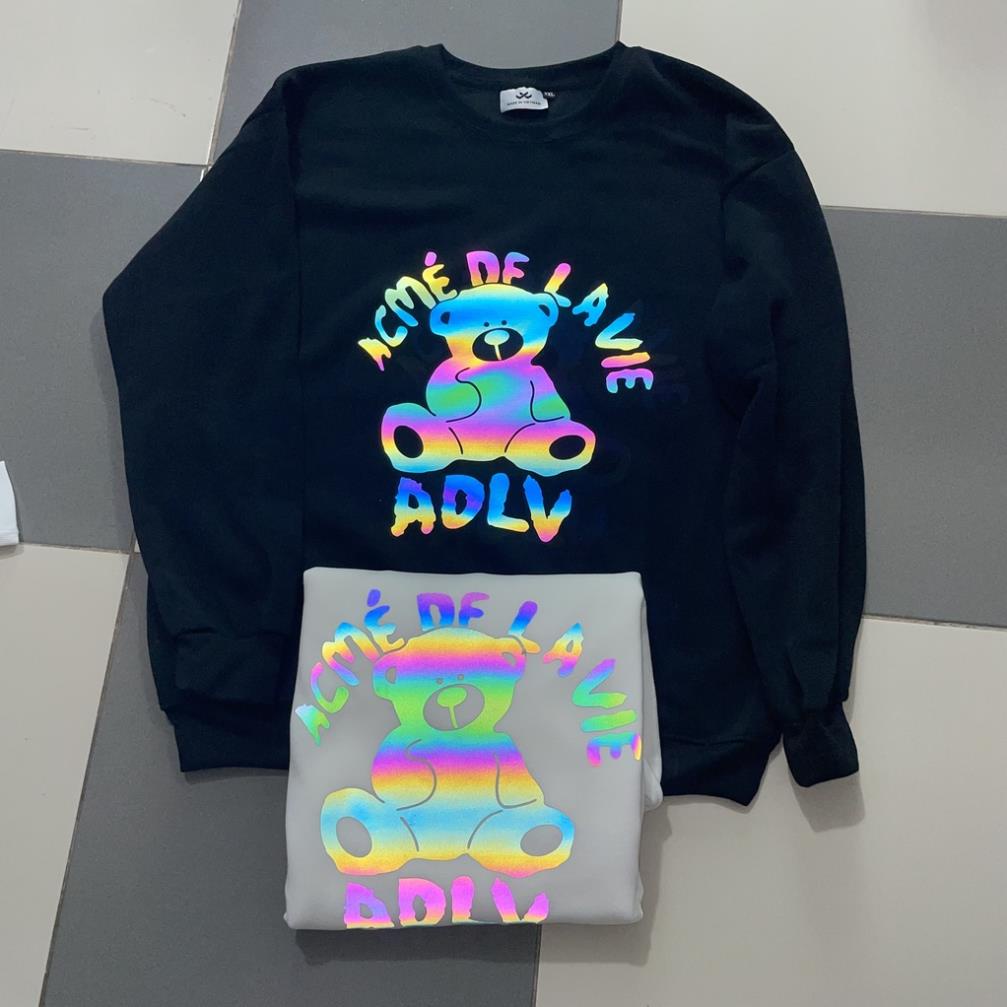 Áo Nỉweater ADLV Phản quang HOT TREND Trắng, Đen - Chất Nỉ Cao Cấp, Dài Tay Form Rộng  Unisex Nam Nữ giá Rẻ - KKim Shop