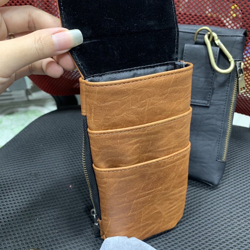 Bao da đeo thắt lưng dây nịt kiểu túi đứng nhiều ngăn cao cấp