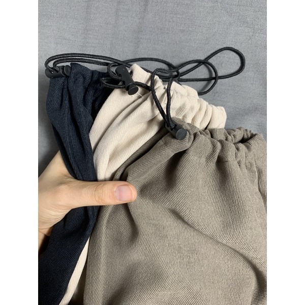 Quần jogger thể thao ống rộng bo chun len tăm phong cách ulzzang