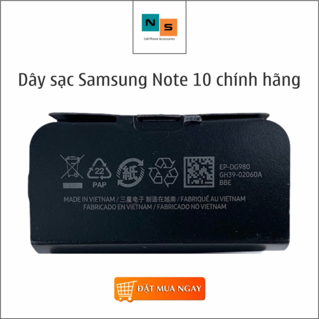 Dây Sạc Nhanh Samsung Note 10 Dài 1 Mét 2 Đầu Type C