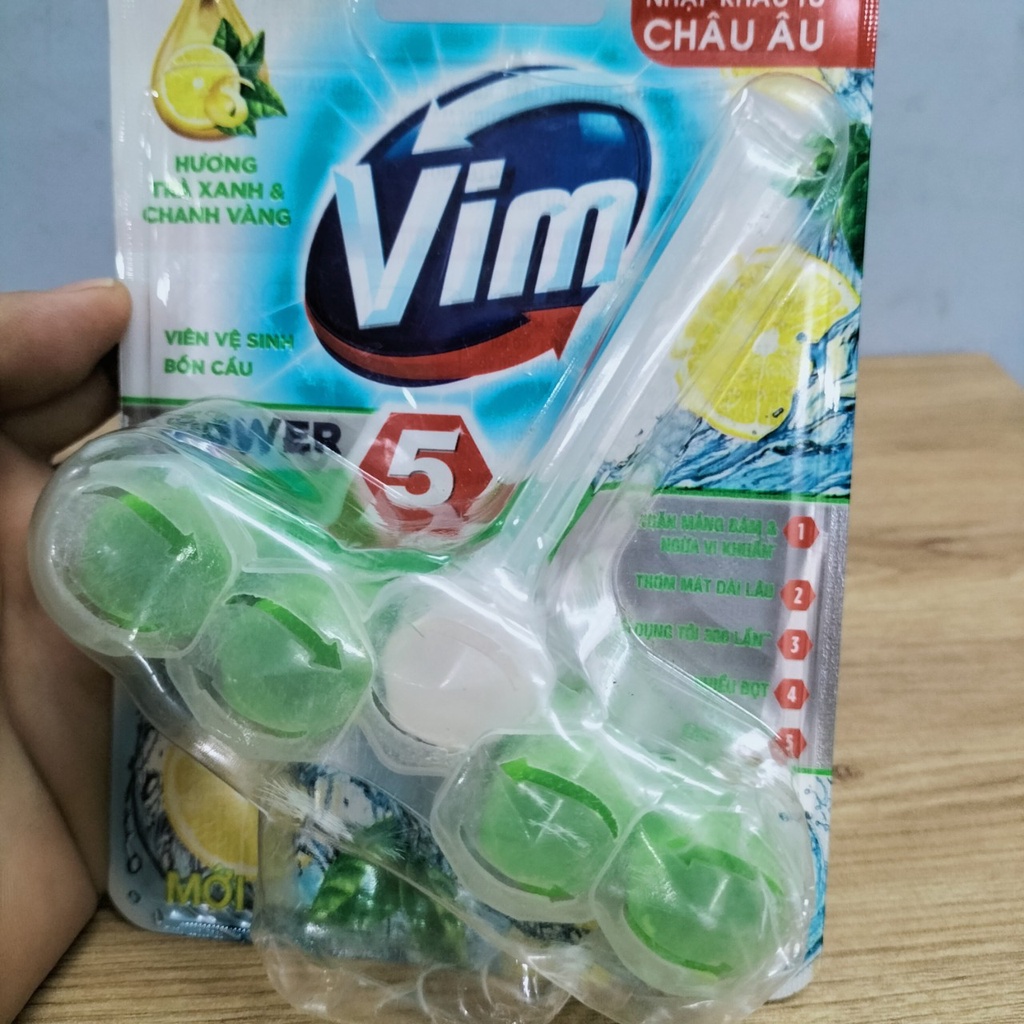 Viên Vệ sinh Bồn Cầu VIM POWER 5 Sạch Khuẩn Thơm Mát  55g