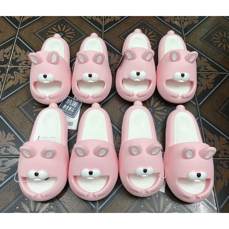 Dép bánh mì quai ngang thỏ ú nu siêu cute đế dày cao 4cm