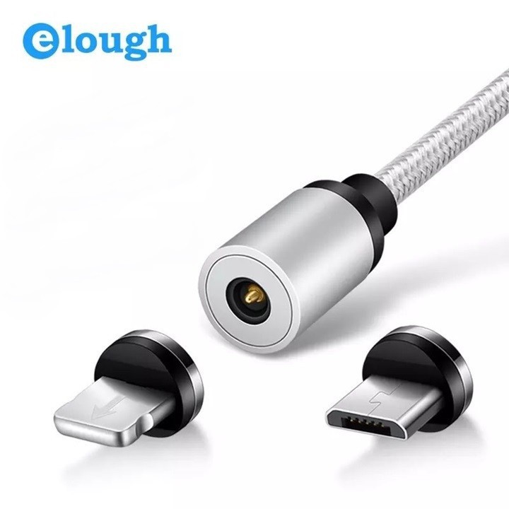 Sạc Từ Hít Nam Châm 2.4A Elough Model E360 2in1 Lightning Và MicroUSB Chính Hãng Phân Phối