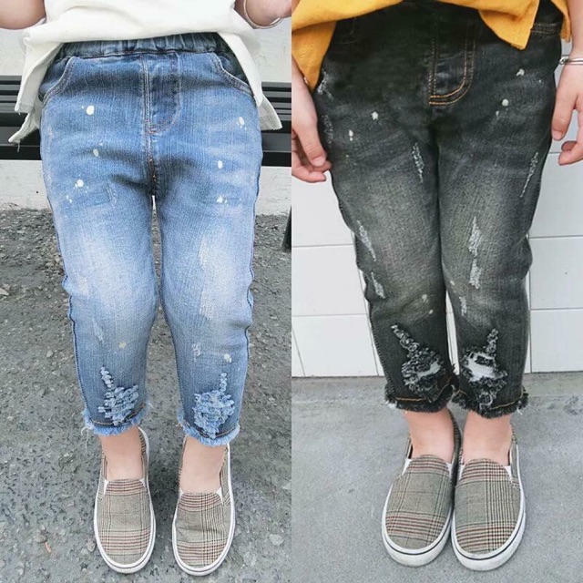 Quần denim vẩy sơn cho bé