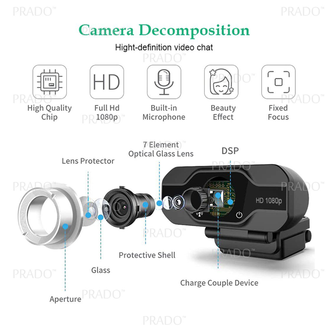 Webcam Hd 1920x1080p 30fps Usb 2.0 Phích Cắm Và Mic Komputer Kamera Cho Máy Tính | BigBuy360 - bigbuy360.vn