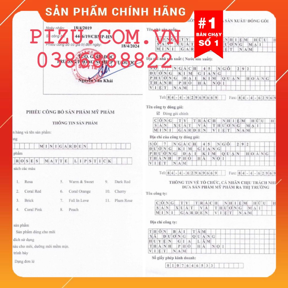 Son Kem Lì HAPY Minigarden Không Trôi Màu Son Trong 8 Tiếng Siêu Đẹp