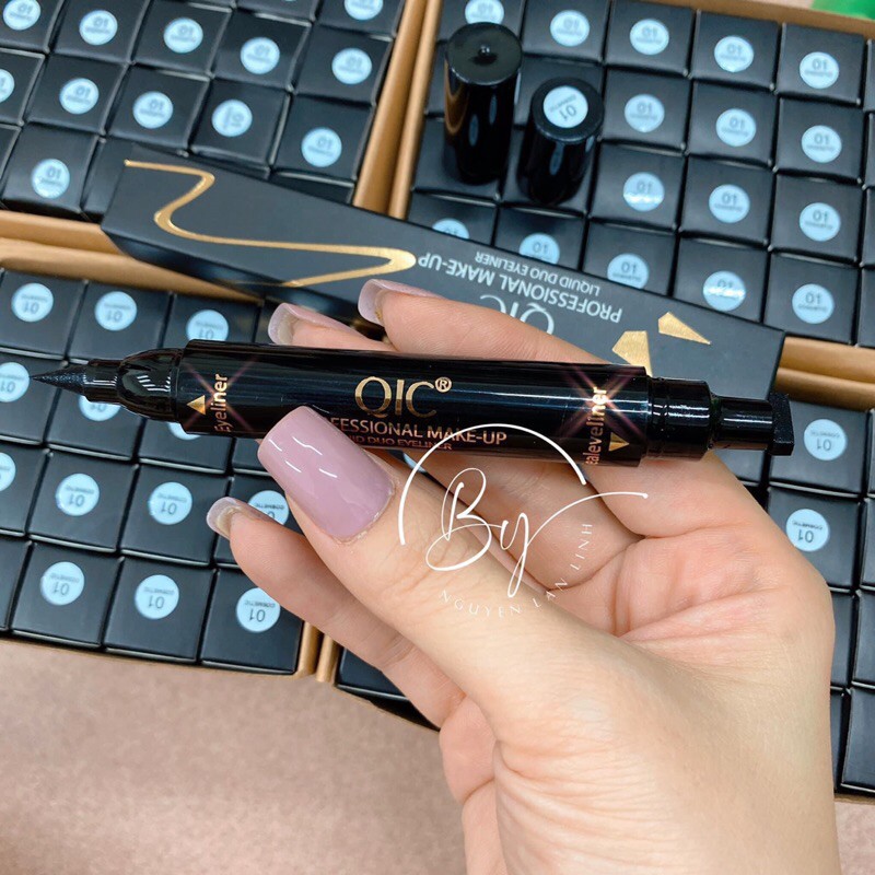 Bút kẻ mắt hai đầu,Bút kẻ mắt QIC, CHỐNG NƯỚC, ( KÈM VIDEO VÀ ẢNH HƯỚNG DẪN