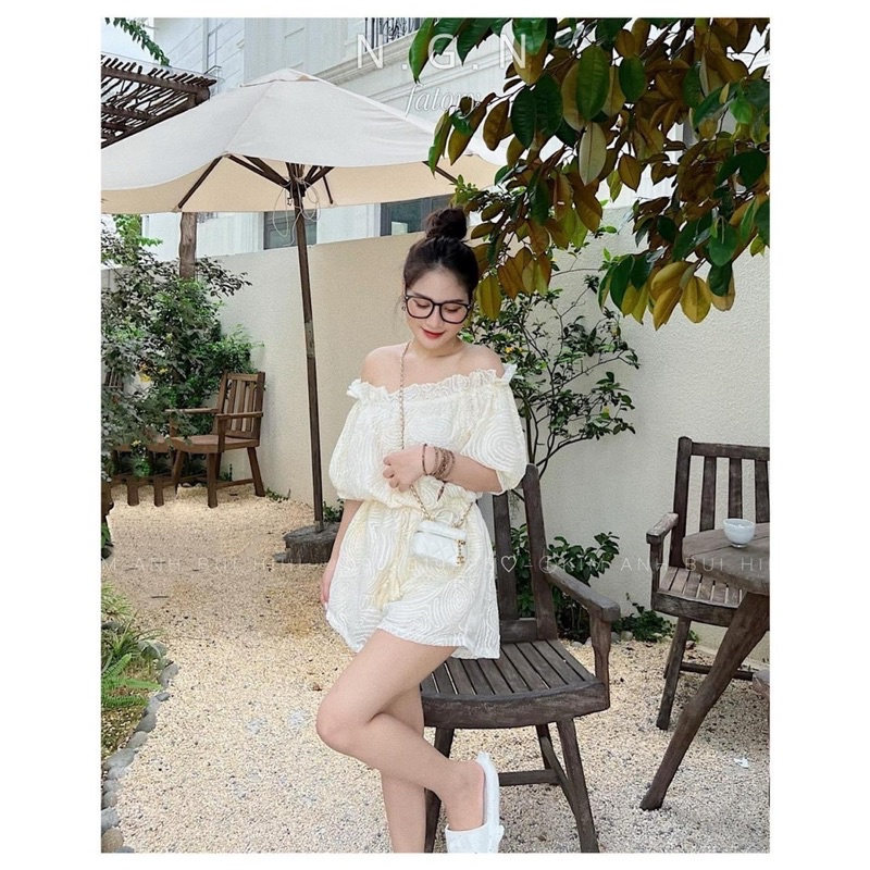 Set jum ren trễ vai cao cấp Kim Anh Bùi