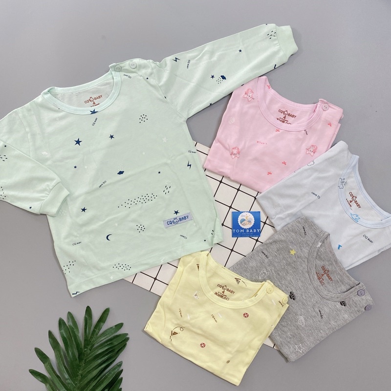 Áo dài tay cotton CQ cổ tròn cho bé trai/ bé gái