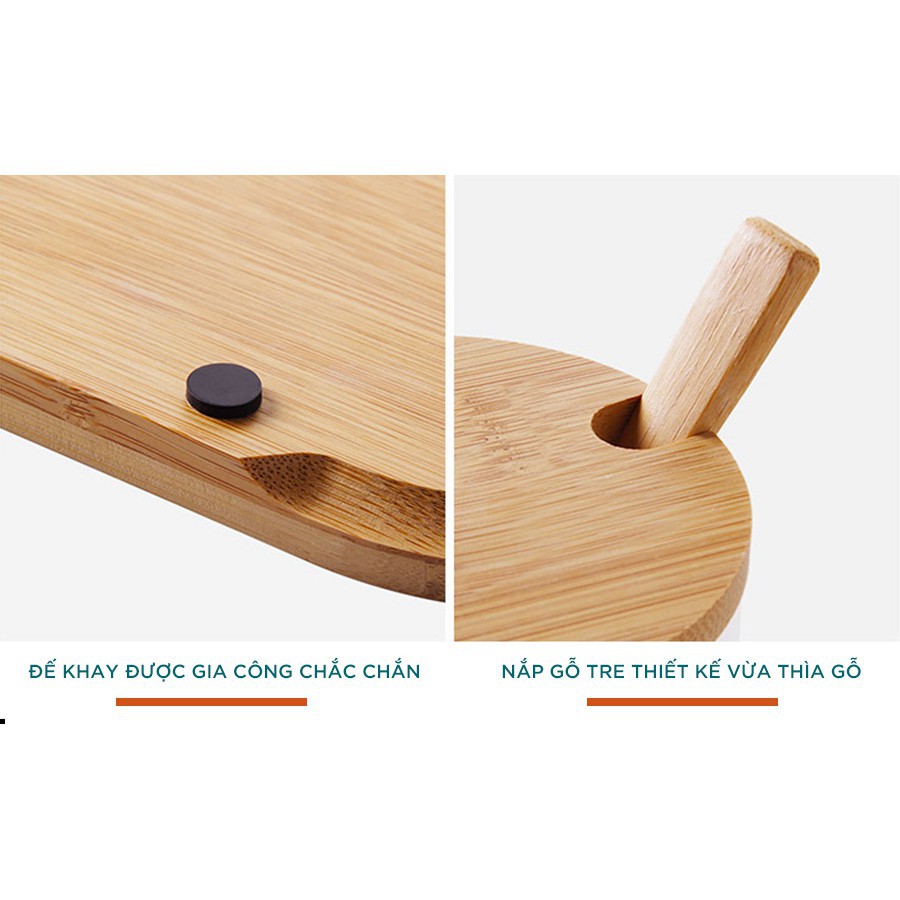 Set hũ đựng gia vị nắp gỗ cao cấp - Tặng kèm khay gỗ và thìa gỗ | BigBuy360 - bigbuy360.vn