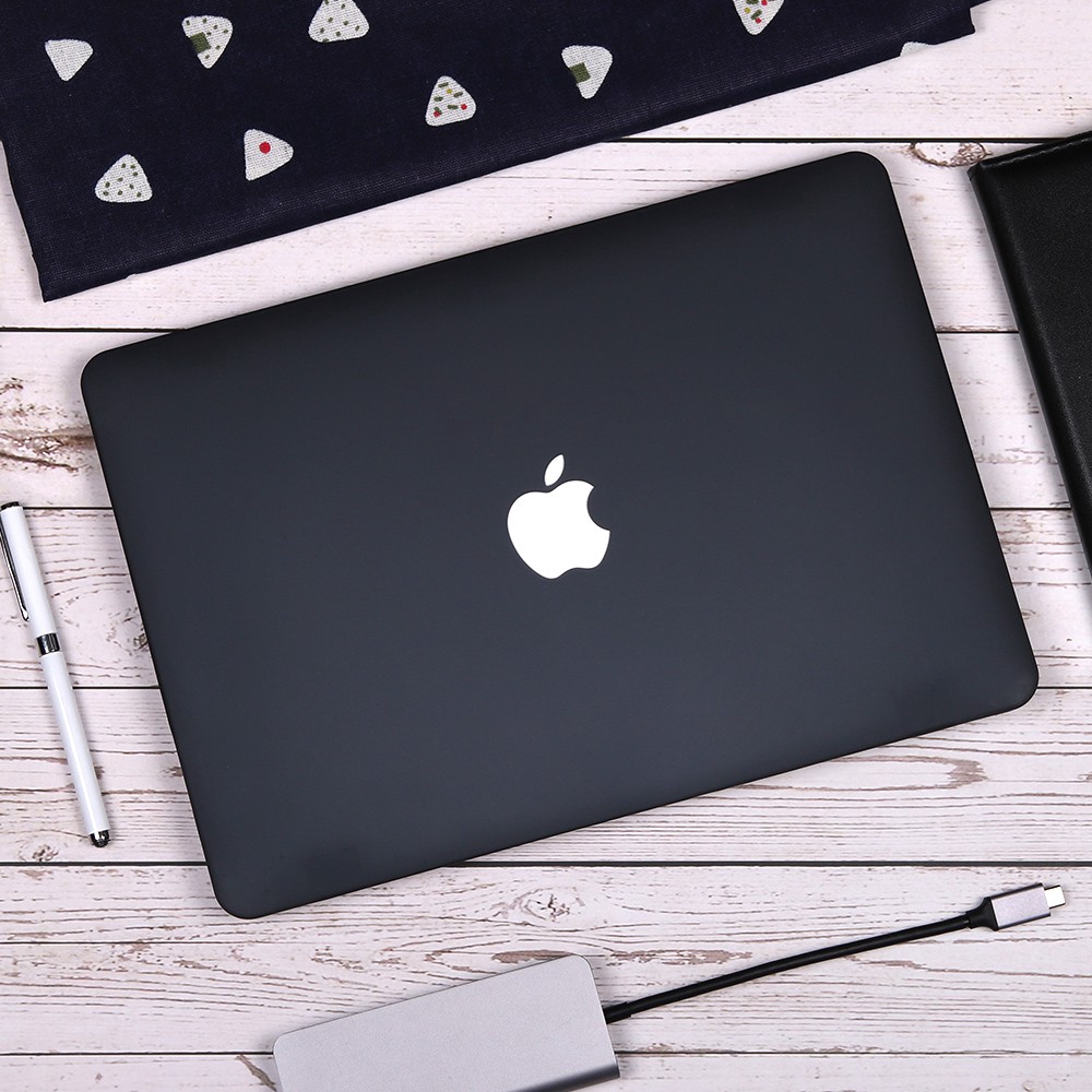 Vỏ nhựa cứng bảo vệ máy tính Mac Air Pro 13 15 trang trí logo Apple đơn giản