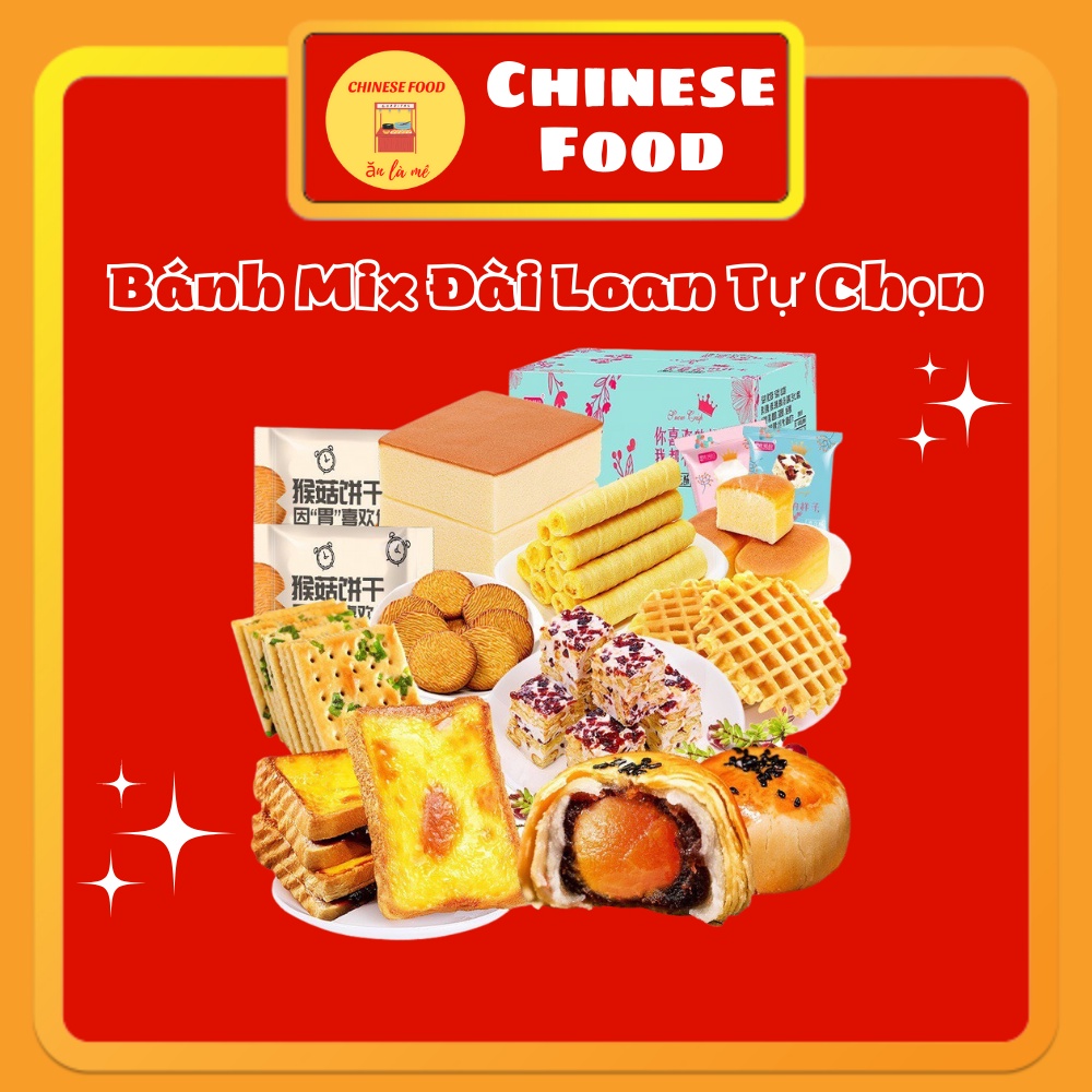 Bánh Mix Đài Loan Tổng Hợp Các Loại Đồ Ăn Vặt Trứng Chảy Ngàn Lớp Mochi Tam Giac Sữa Chua Shougong Mông To