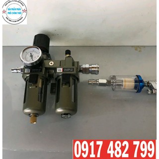 BỘ LỌC NƯỚC ĐÔI CHO BÌNH HƠI MÁY NÉN KHÍ KÈM LỌC MINI GẮN TRỰC TIẾP ĐUÔI SÚNG PHUN SƠN