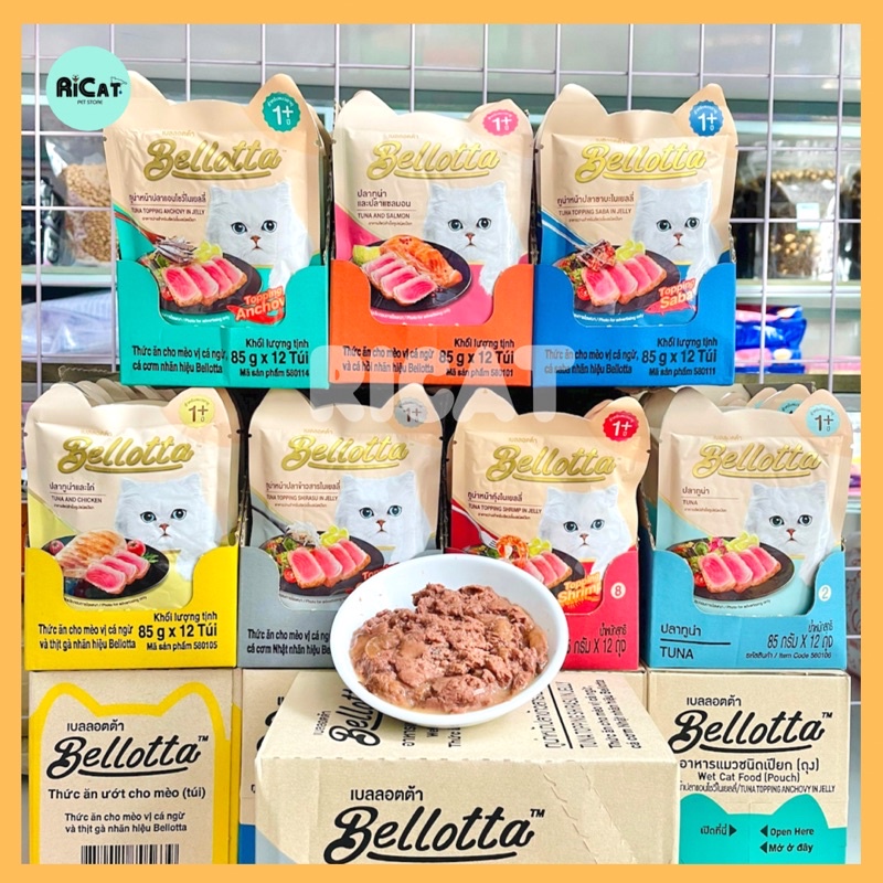 Pate cho Mèo BELLOTTA gói 85g Cá Ngừ Thật  Full 7 vị ⚡️Nội địa THÁI⚡️Cực Thơm Ngon