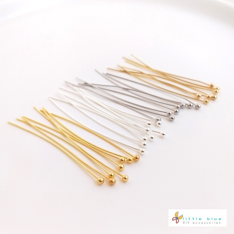 Kim Đồng Mạ Vàng 18K Đầu Tròn Dùng Làm Bông Tai DIY