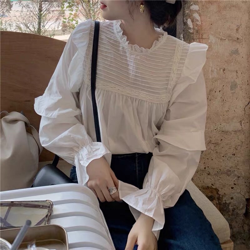 Áo babydoll nữ cánh tiên dài tay tiểu thư – (TTA32)