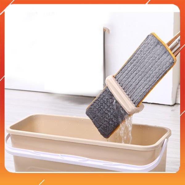 Cây lau nhà ❤️FREESHIP❤️ chổi tự vắt thông minh spinmop 2 bông lau đi kèm.