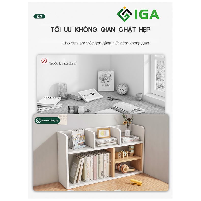 Kệ Sách Để Bàn Bàn Làm Viêc IGA Thiết Kế Hiện Đại GP157