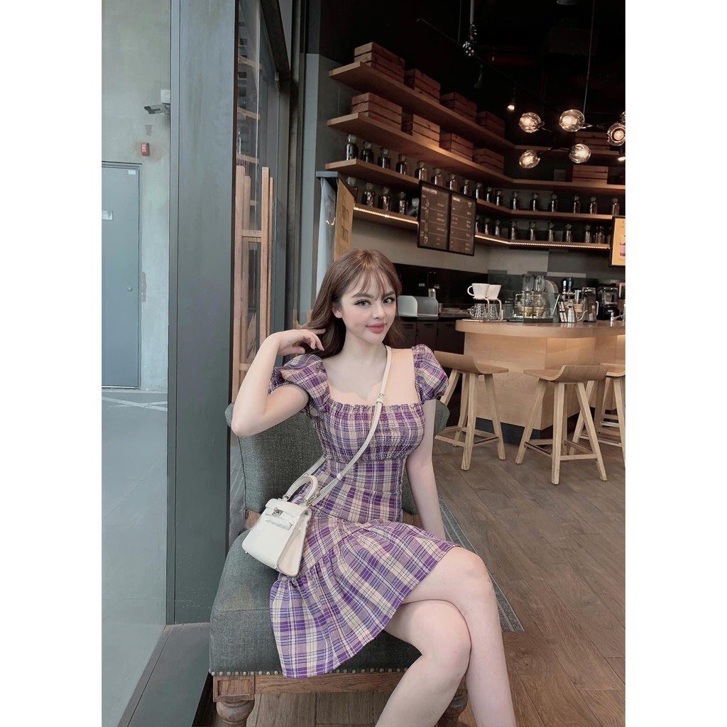 váy nữ màu tím, chất vải kate cực xinh | BigBuy360 - bigbuy360.vn