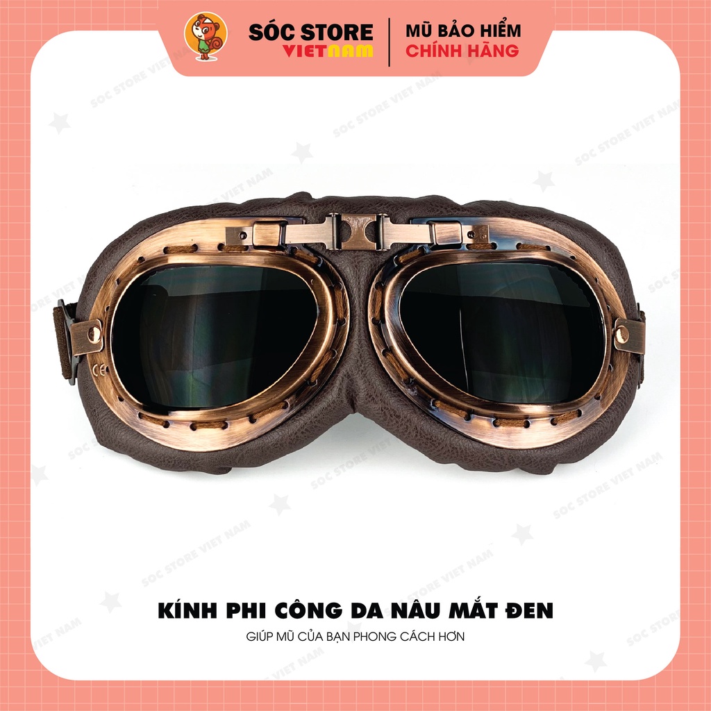 Kính phi công cao cấp, kính UV trang trí mũ bảo hiểm hottrend Socstore VietNam