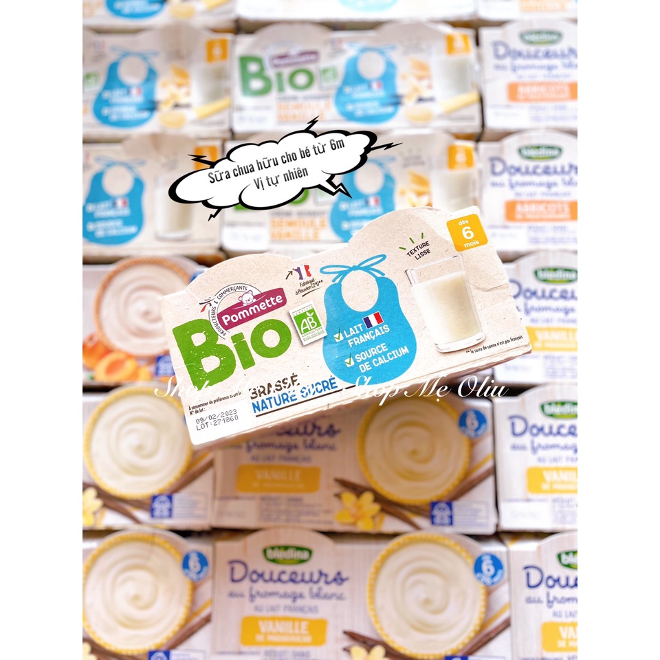 Sữa chua hữu cơ Pommette cho bé từ 6 tháng tuổi date 1/2024 - vị tự nhiên
