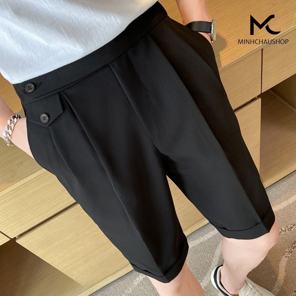 Quần Short Nam Sanminhchau Quần Đùi Nam Cạp Cao Bó Gấu Tôn Dáng Phong Cách Hàn Quốc Không Bai Xù Qs304